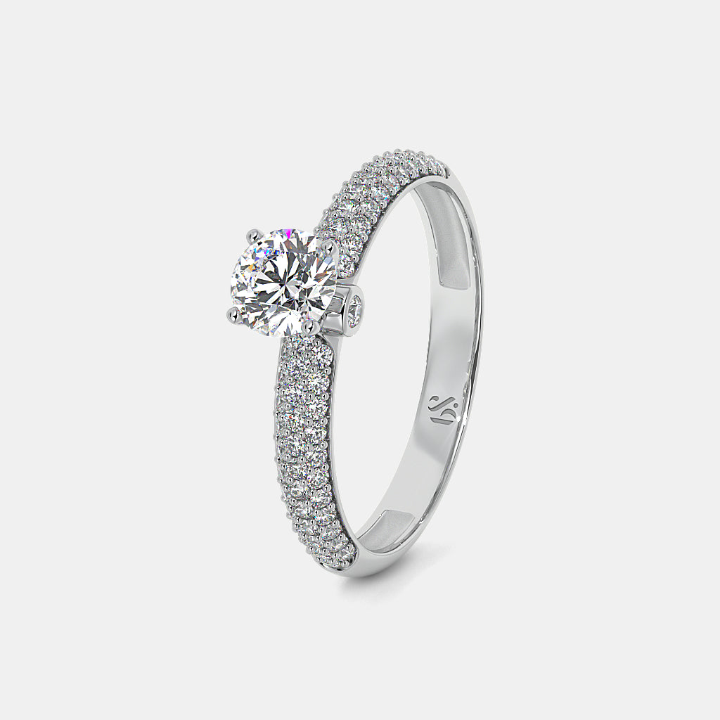 White Gold Pave Engagement Ring