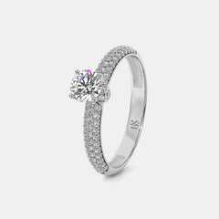 White Gold Pave Engagement Ring