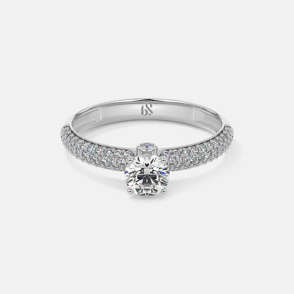 White Gold Pave Engagement Ring