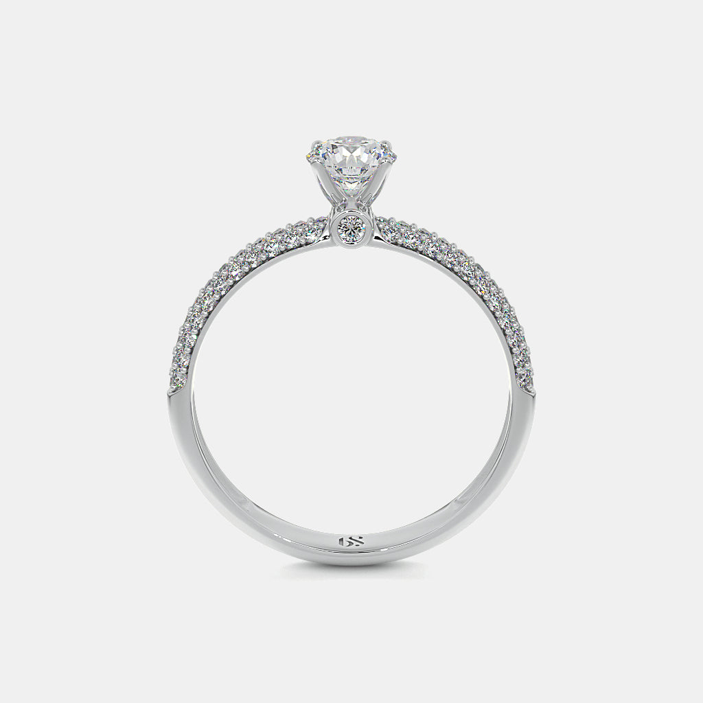 White Gold Pave Engagement Ring