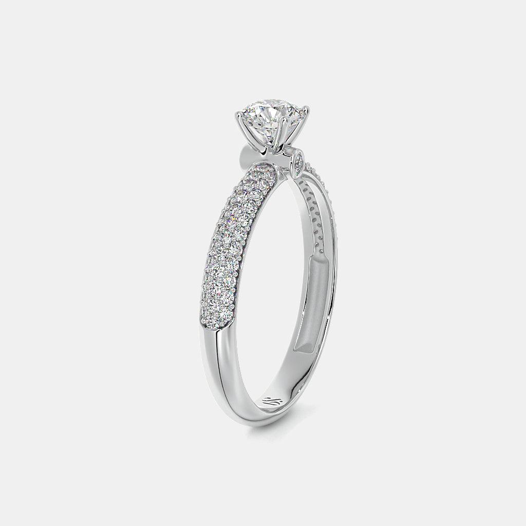 White Gold Pave Engagement Ring