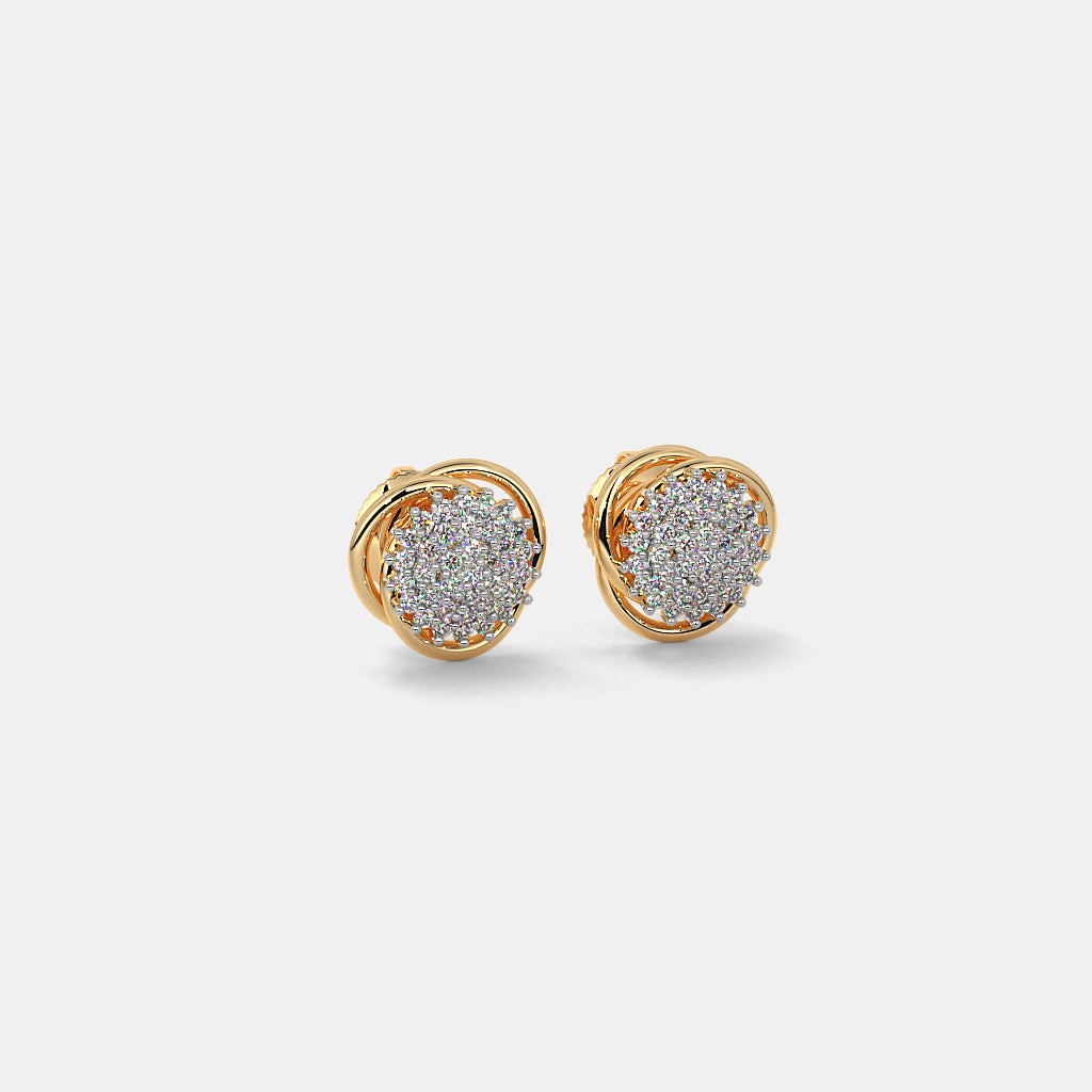 Floral Diamond Stud Earrings