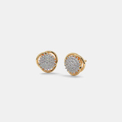 Floral Diamond Stud Earrings