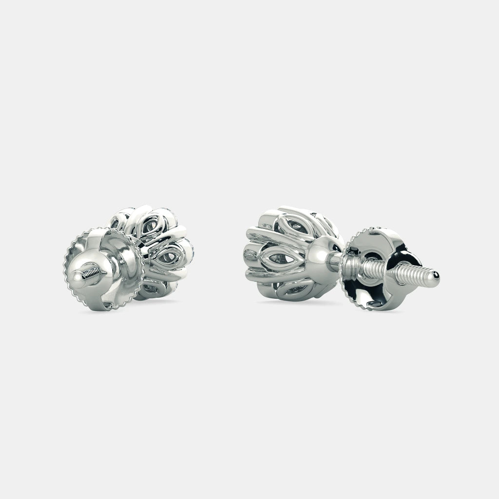 Diamond Cluster Stud Earrings