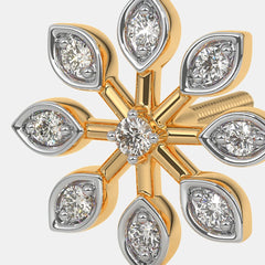 Diamond Flower Stud Earrings