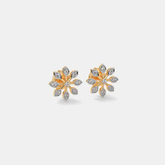 Diamond Flower Stud Earrings