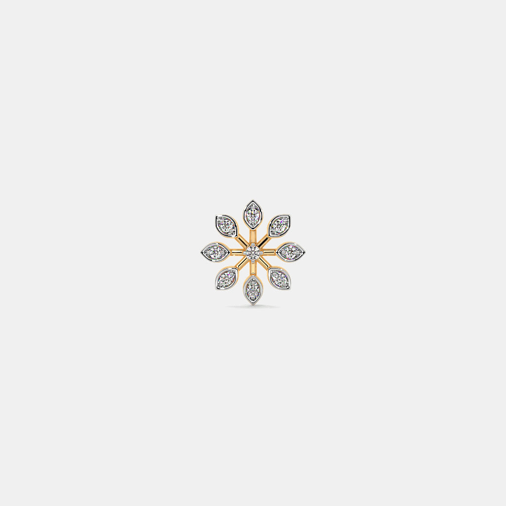 Diamond Flower Stud Earrings