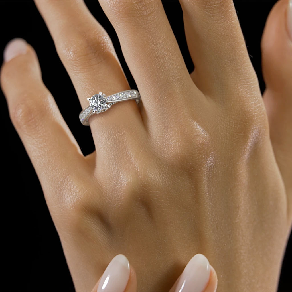 Elongated Cushion Cut Diamond Ring