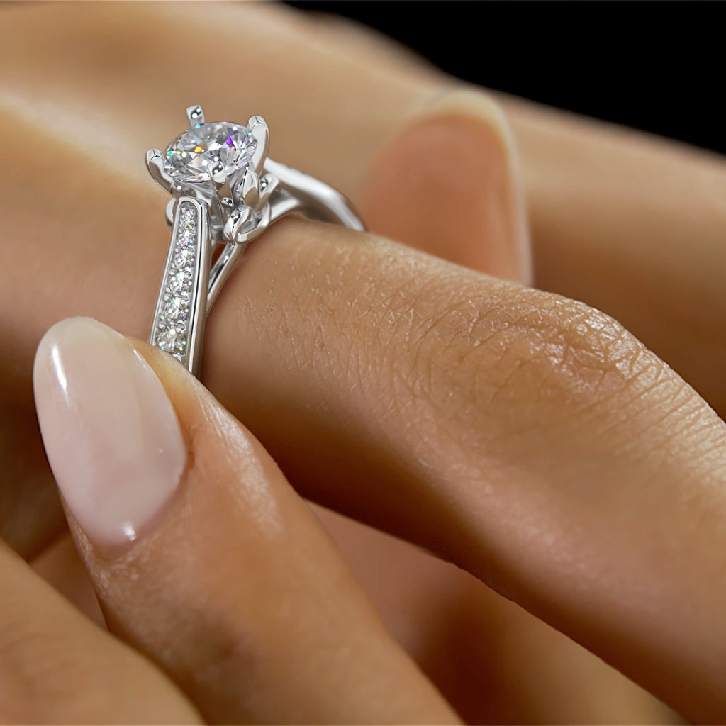 Elongated Cushion Cut Diamond Ring