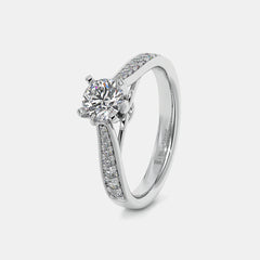 Elongated Cushion Cut Diamond Ring