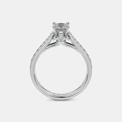 Elongated Cushion Cut Diamond Ring