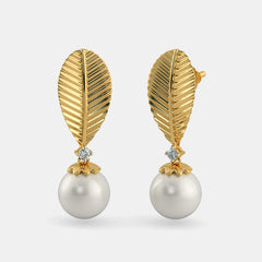 Pearl Drop Stud Earrings